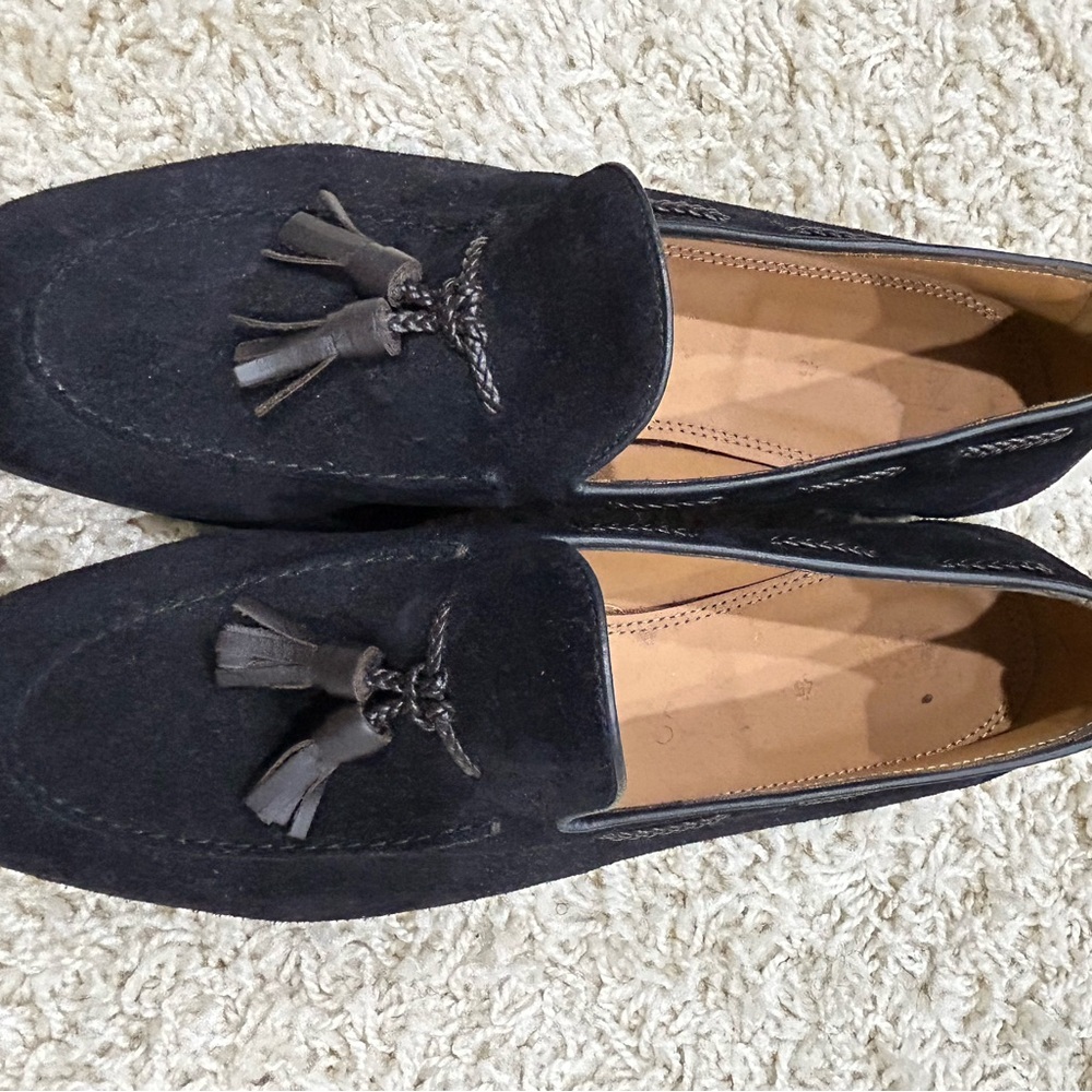 Men's Zara Black Suede Tassel Loafers